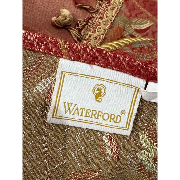 Waterford Bed Linens Ballyshannon Shams King Red Luxury Hollywood Regency Glam 2 - Picture 6 of 8
